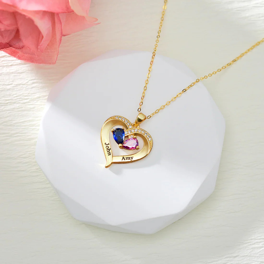 Always Yours - Birthstone Heart Necklace