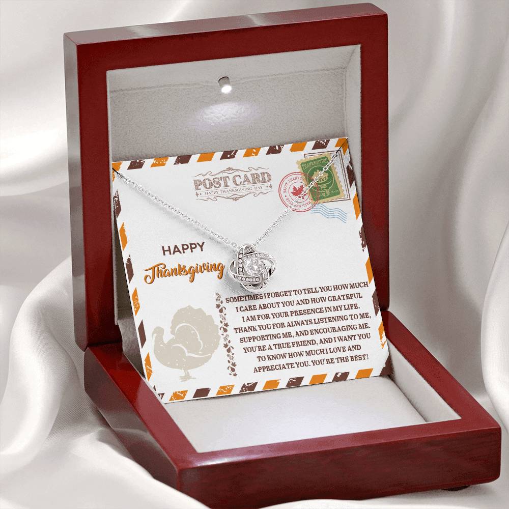 Thanksgiving - A True Friend - Love Knot Necklace
