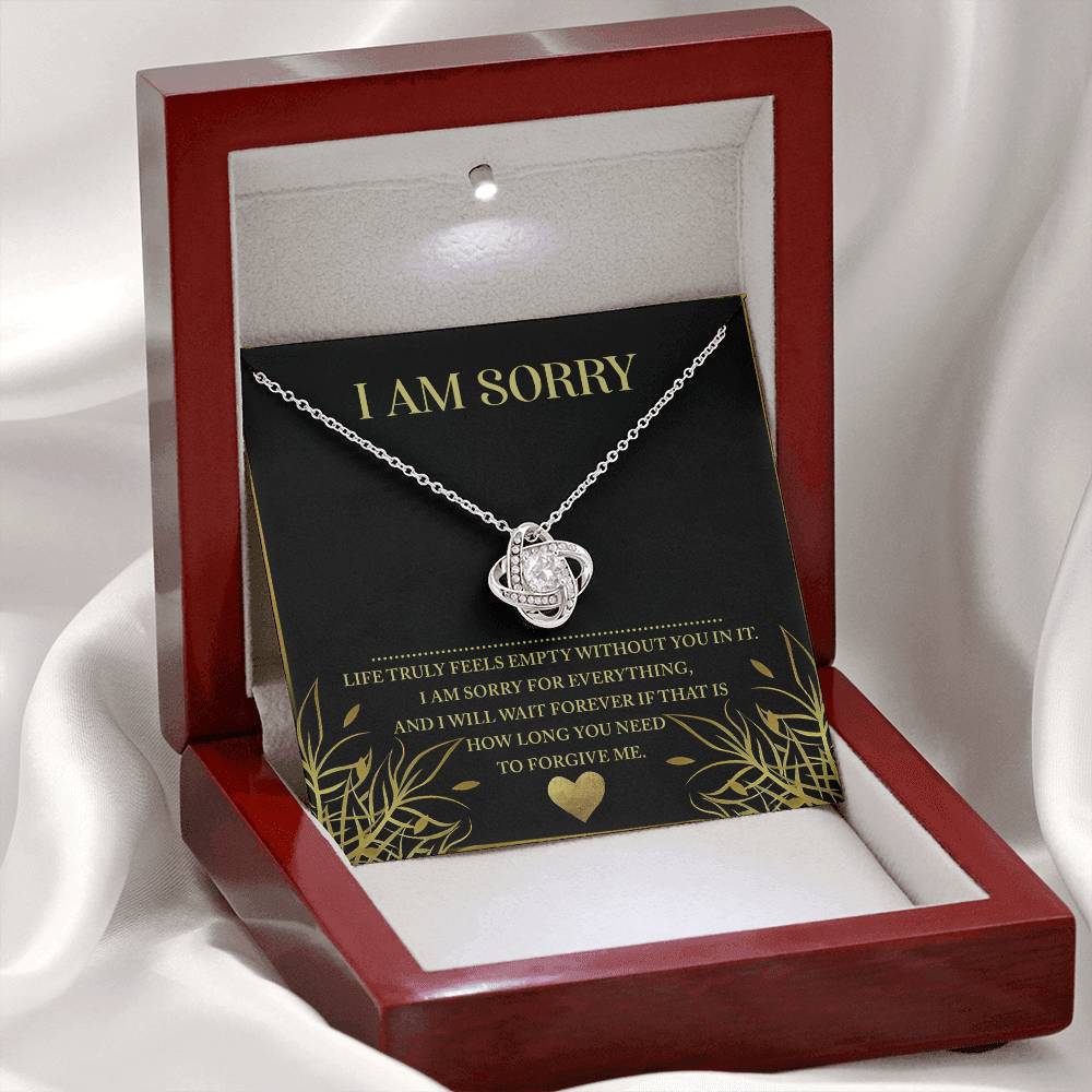 Sorry - Without You - Love Knot Necklace