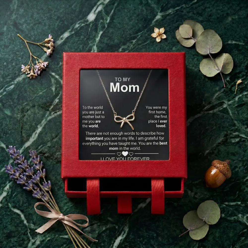 To My Mom - First Home - Bow Necklace