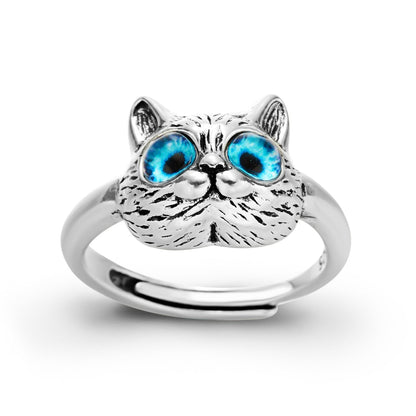 Blue Eye Cat Ring (Adjustable)