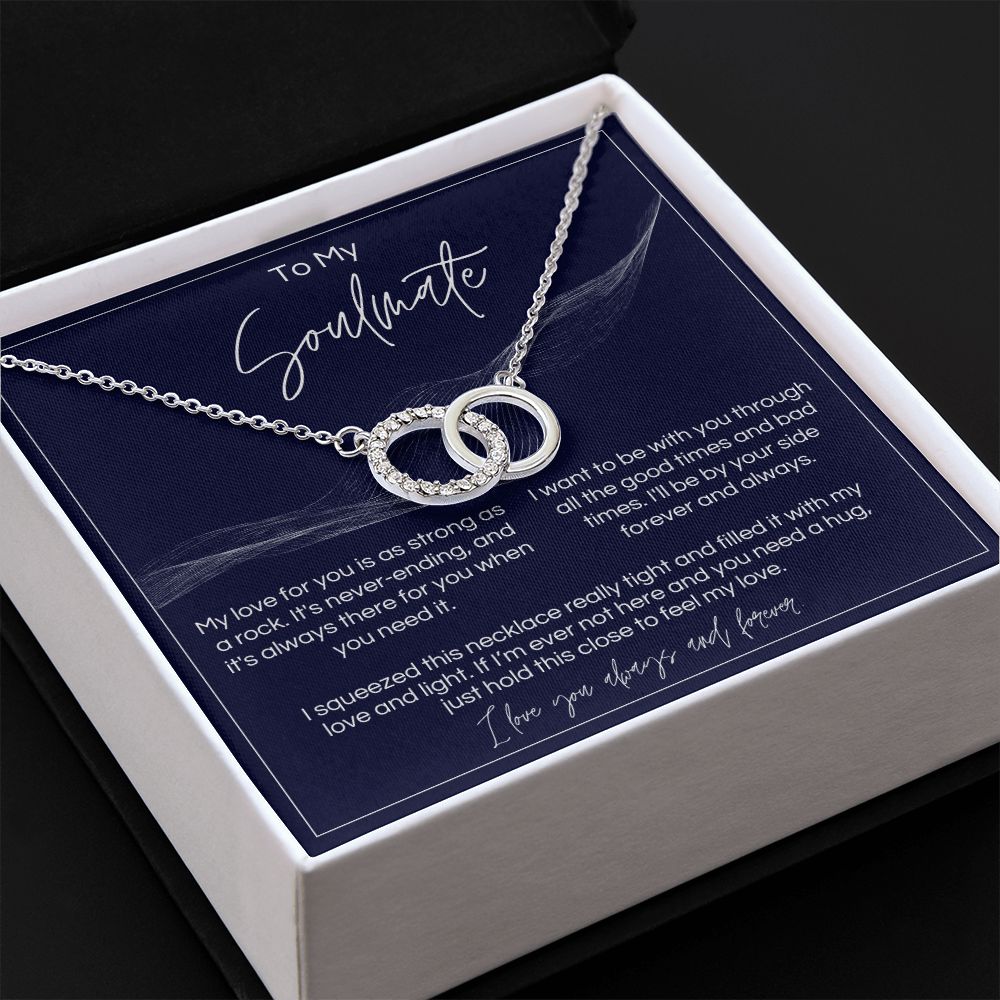 To My Soulmate - Strong As A Rock - Interlocked Rings - Dark Card