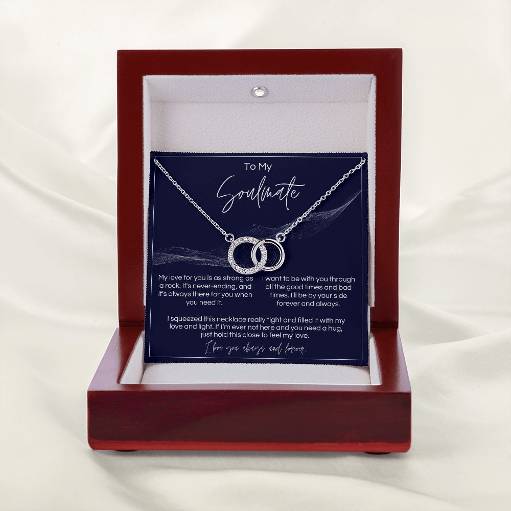 To My Soulmate - Strong As A Rock - Interlocked Rings - Dark Card