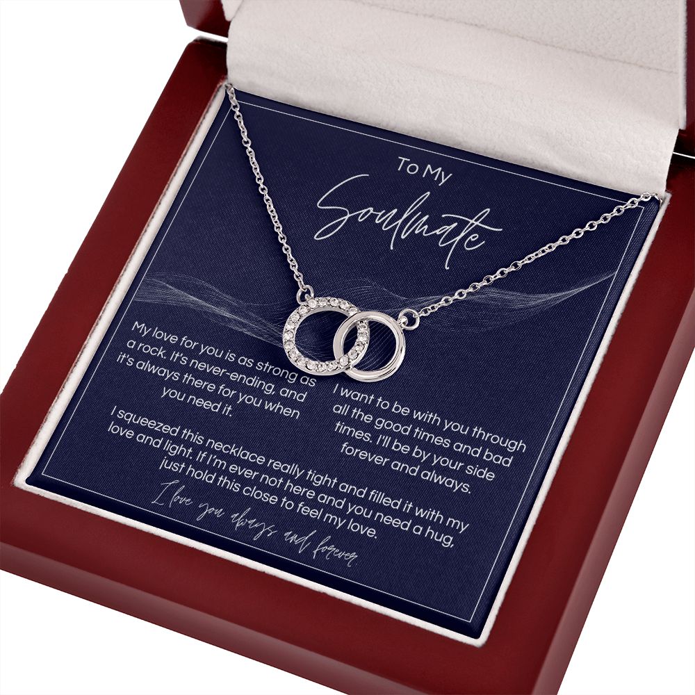 To My Soulmate - Strong As A Rock - Interlocked Rings - Dark Card