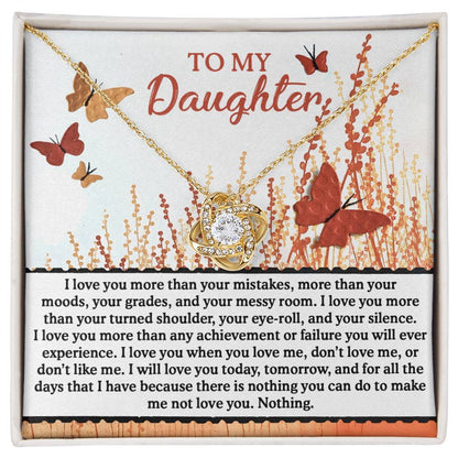 Daughter - Love You More - Love Knot Necklace