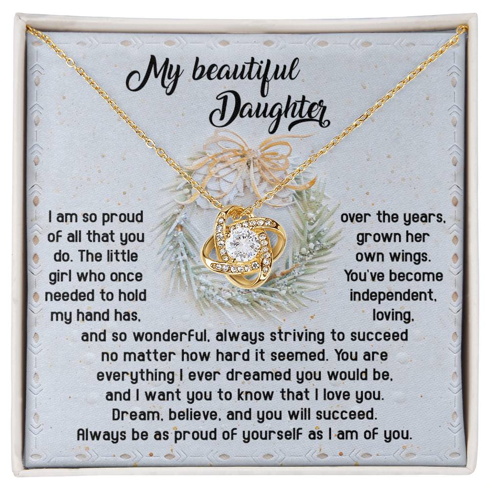 Daughter - Proud Of Yourself - Love Knot Necklace