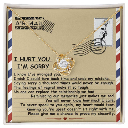 Sorry - Makes Me Sad - Love Knot Necklace