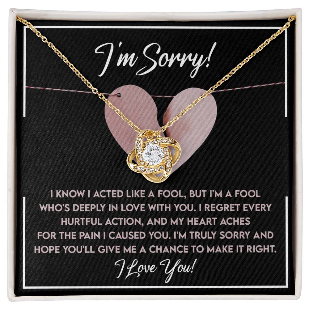 Sorry - Deeply In Love - Love Knot Necklace