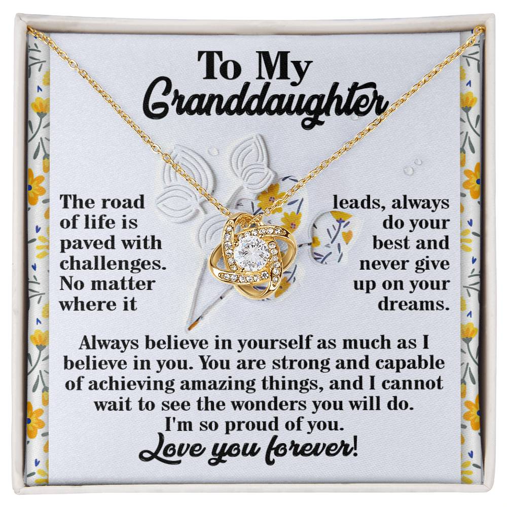 Granddaughter - On Your Dreams - Love Knot Necklace