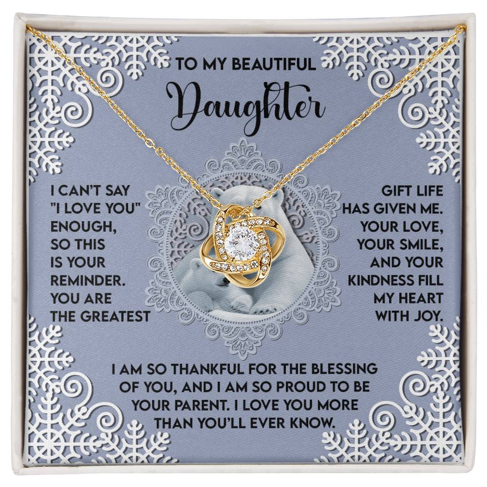 Daughter - Fill My Heart - Love Knot Necklace