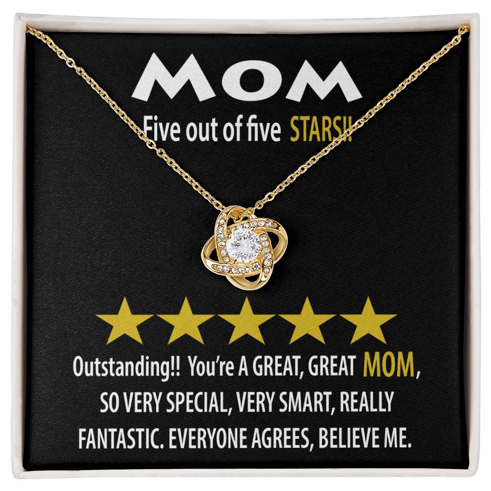 Mom - Five Stars - Love Knot Necklace