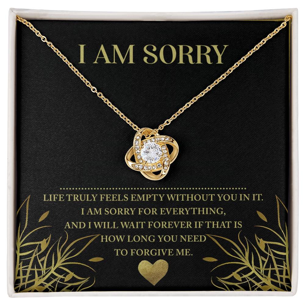 Sorry - Without You - Love Knot Necklace