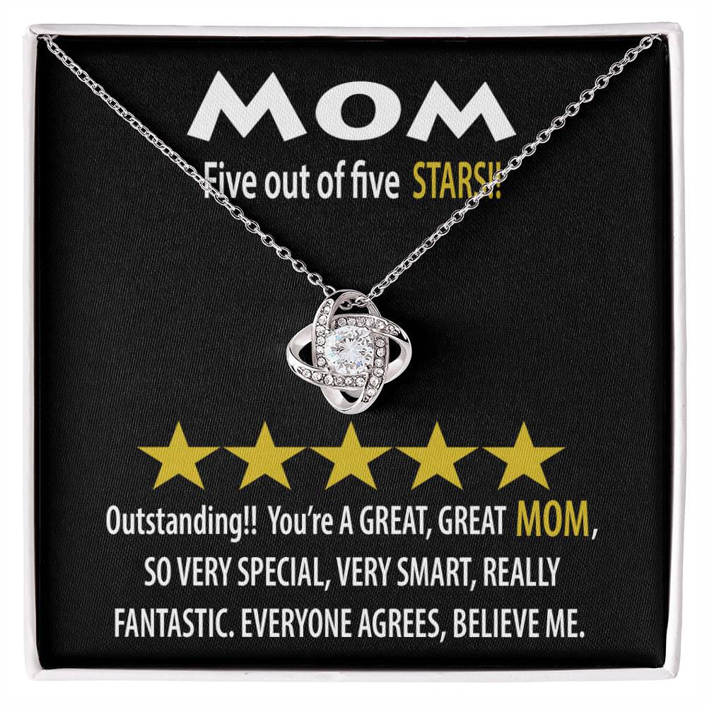 Mom - Five Stars - Love Knot Necklace