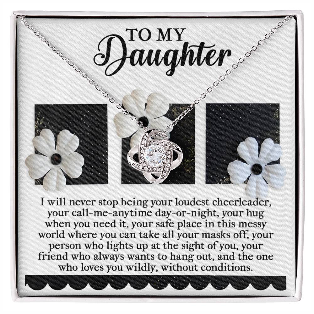 Daughter - Loudest Cheerleader - Love Knot Necklace
