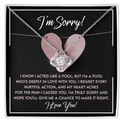 Sorry - Deeply In Love - Love Knot Necklace