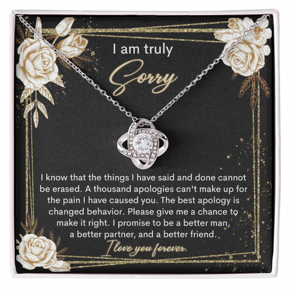 Sorry - Cannot Be Erased - Love Knot Necklace