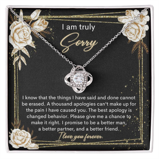 Sorry - Cannot Be Erased - Love Knot Necklace