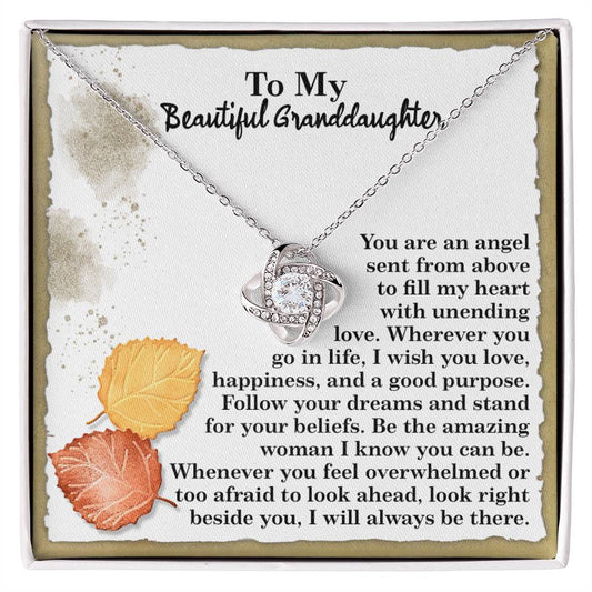 Granddaughter - An Angel - Love Knot Necklace