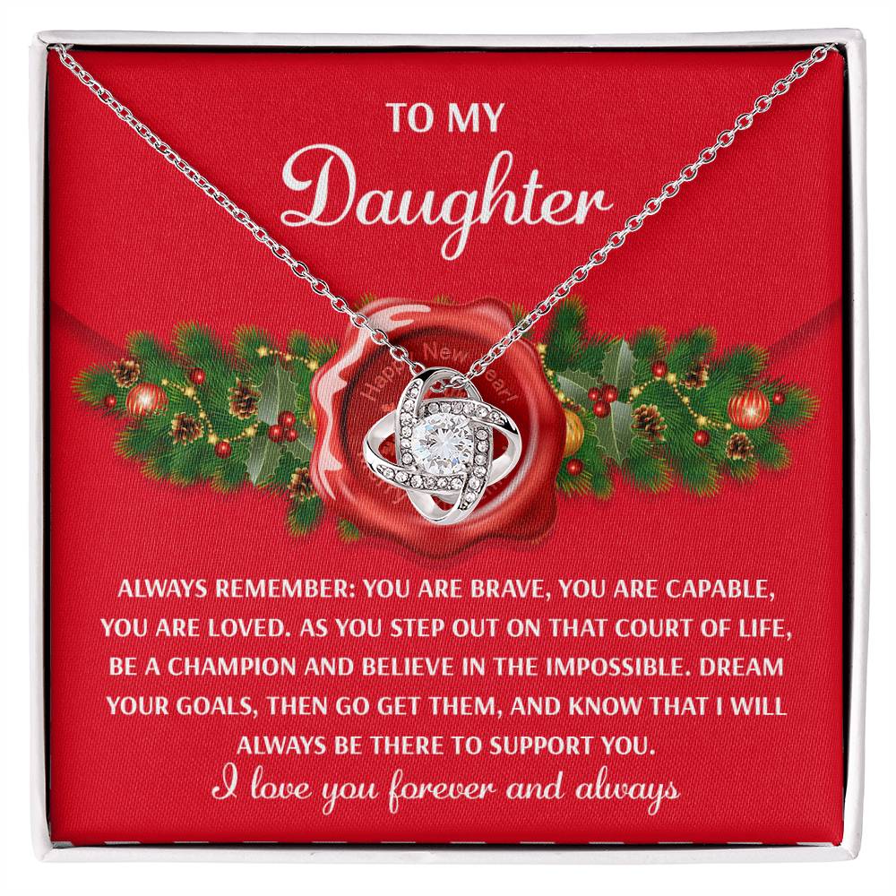 Daughter - Be A Champion - Love Knot Necklace