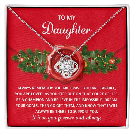 Daughter - Be A Champion - Love Knot Necklace