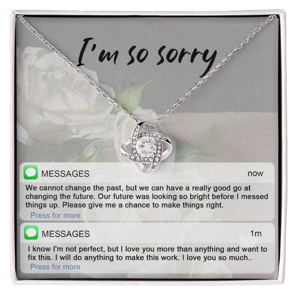 Sorry - I'm Not Perfect - Love Knot Necklace