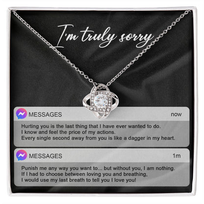 Sorry - Away From You - Love Knot Necklace