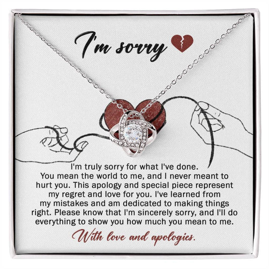 Sorry - Mean The World - Love Knot Necklace