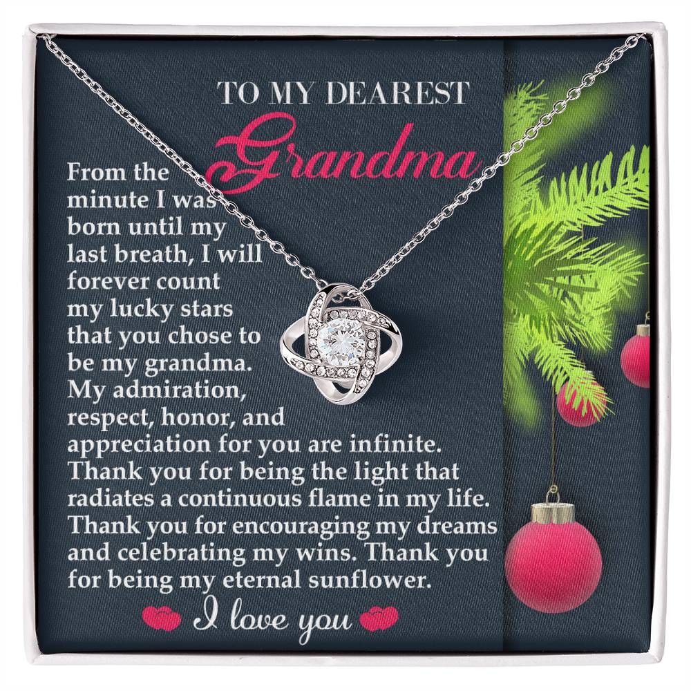 Grandma - Eternal Sunflower - Love Knot Necklace