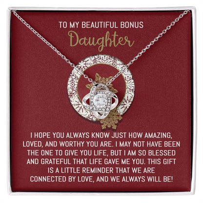 Bonus Daughter - Always Will Be - Love Knot Necklace