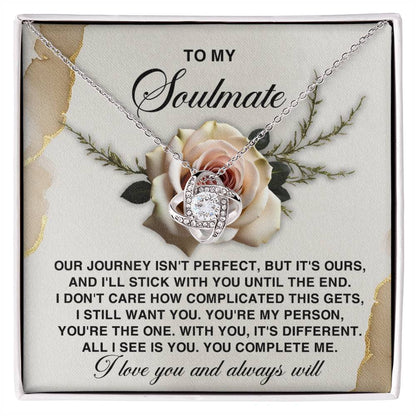 Soulmate - You Complete Me - Love Knot Necklace