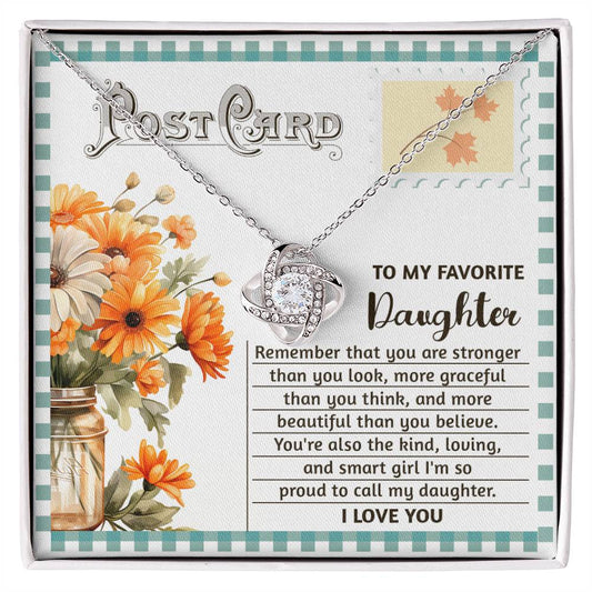 Daughter - Smart Girl - Love Knot Necklace