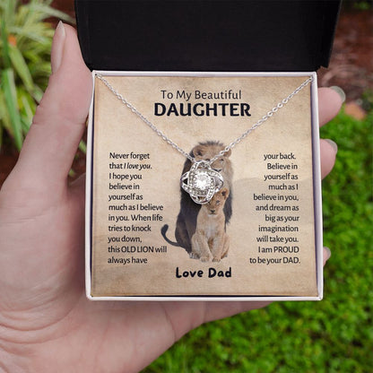 My Beautiful Daughter - Old Lion - Love Knot Necklace