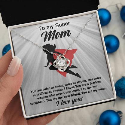 Mom - A Fearless Woman - Love Knot Necklace