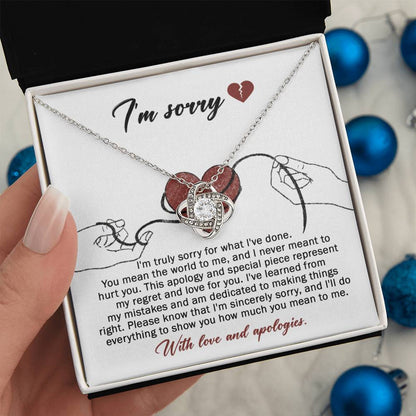 Sorry - Mean The World - Love Knot Necklace