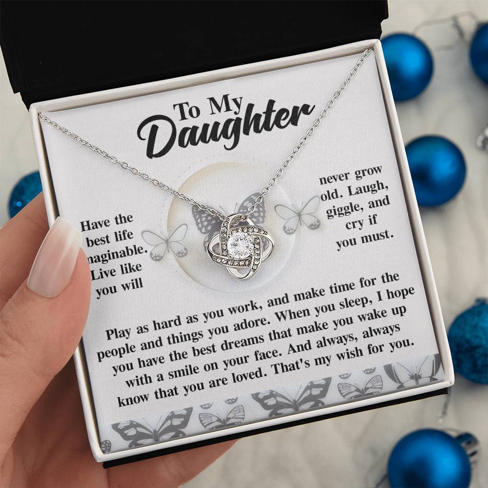 Daughter - My Wish - Love Knot Necklace