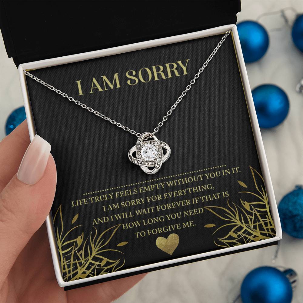 Sorry - Without You - Love Knot Necklace
