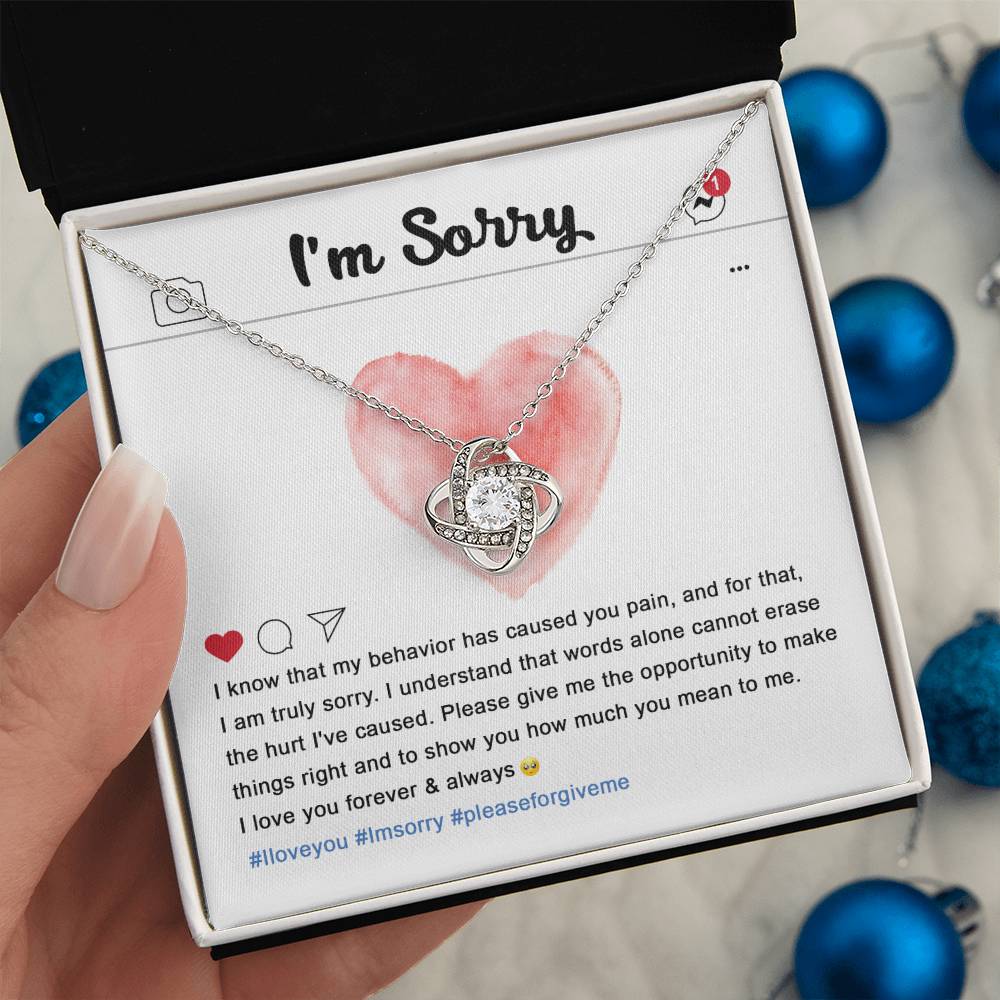 Sorry - Cannot Erase - Love Knot Necklace
