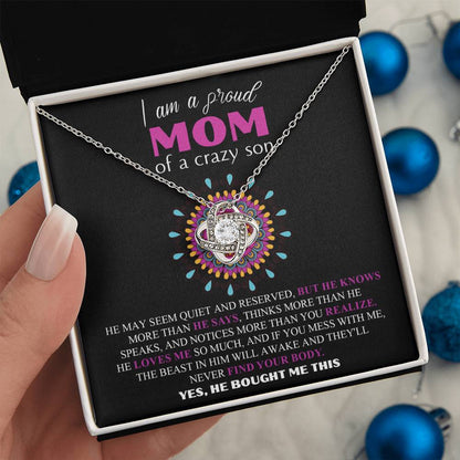Mom - Proud Mom - Love Knot Necklace