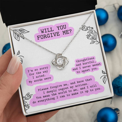 Sorry - Never Meant To - Love Knot Necklace