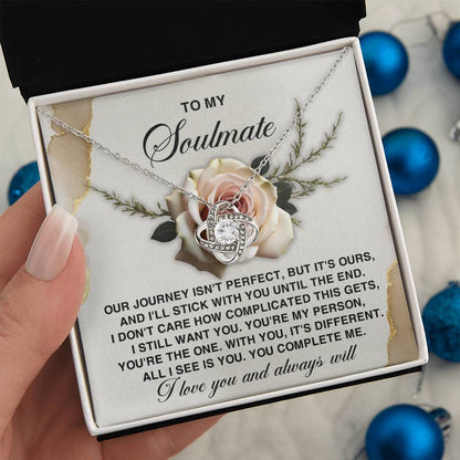 Soulmate - You Complete Me - Love Knot Necklace
