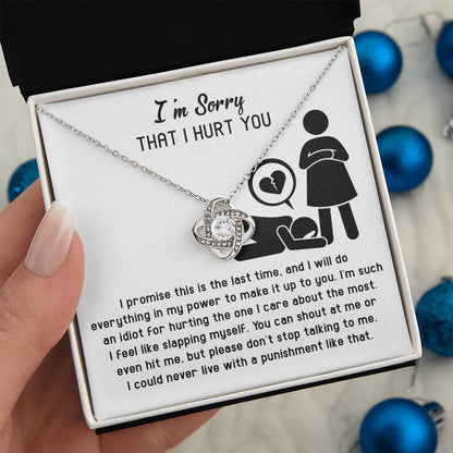 Sorry - Stop Talking - Love Knot Necklace