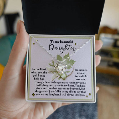 Daughter - Incredible Woman - Love Knot Necklace