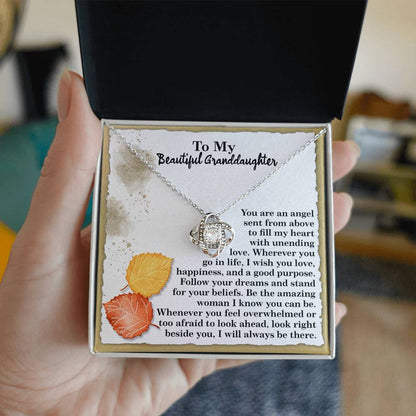 Granddaughter - An Angel - Love Knot Necklace