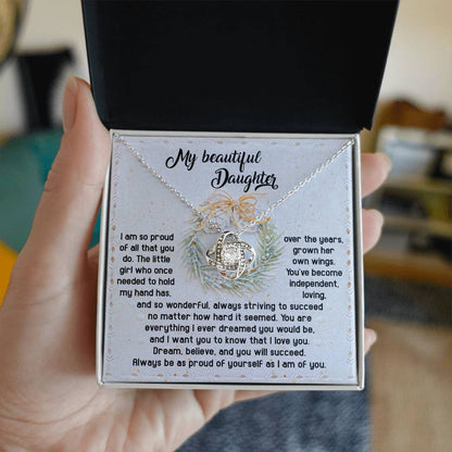 Daughter - Proud Of Yourself - Love Knot Necklace