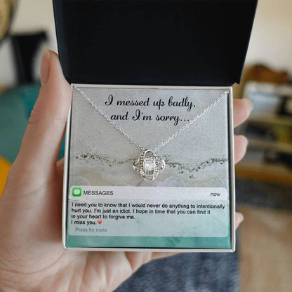 Sorry - Just An Idiot - Love Knot Necklace