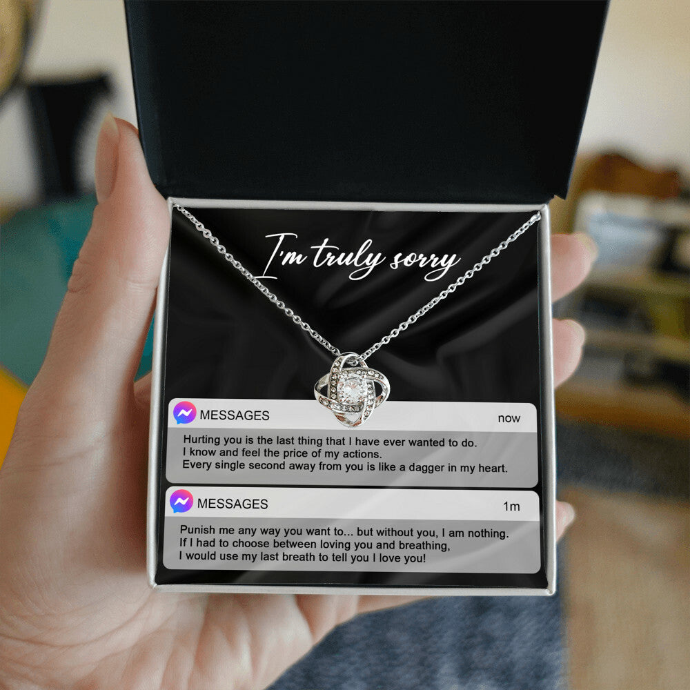 Sorry - Away From You - Love Knot Necklace