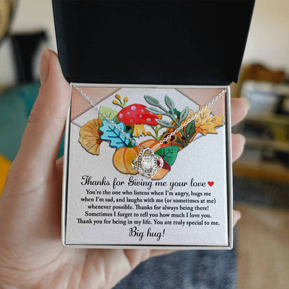 Thanksgiving - Big Hug - Love Knot Necklace