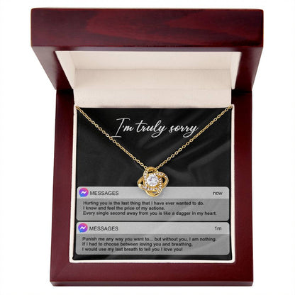 Sorry - Away From You - Love Knot Necklace