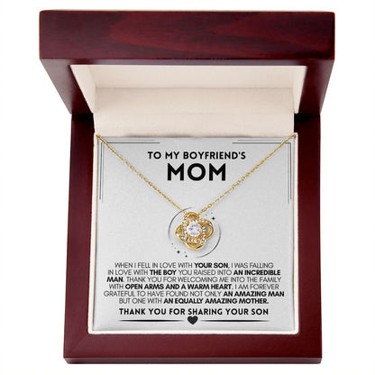 Boyfriend's Mom Necklace - Amazing Mother - Love Knot