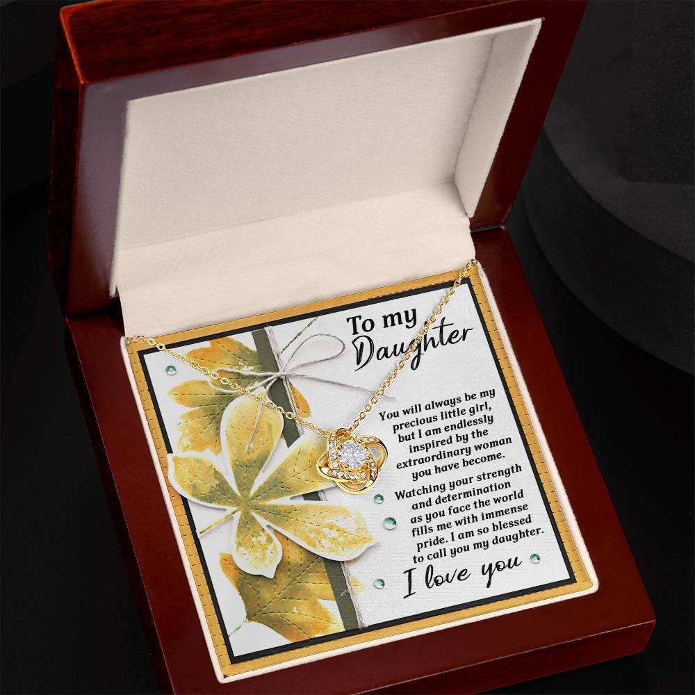 Daughter - Blessed To Call - Love Knot Necklace